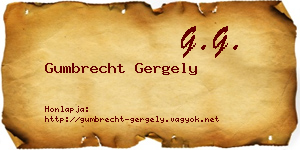Gumbrecht Gergely névjegykártya